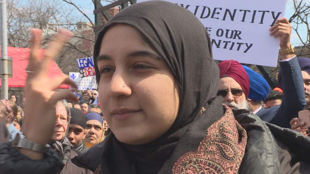 Cegep student Ammara Rawalia opposes Bill 21. Sunday, April 7, 2019.