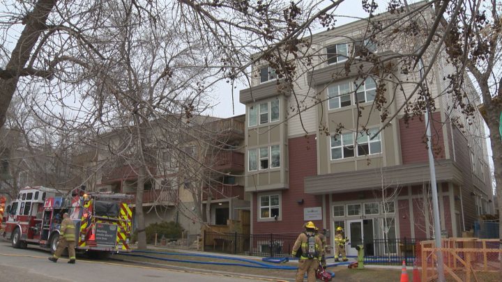 Calgary crews responded to a fire in a Bridgeland apartment building on Saturday.