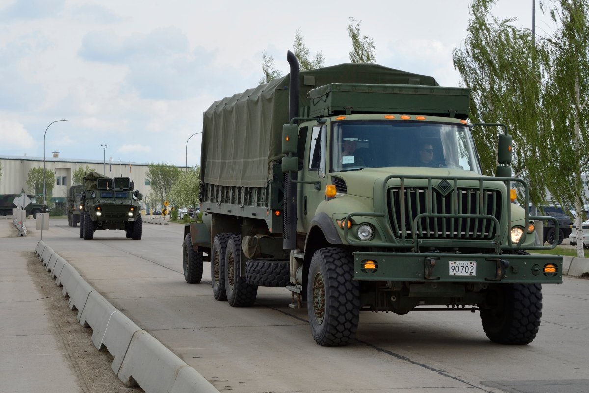 Military vehicles will be travelling from CFB Edmonton to CFB Wainwright this week.