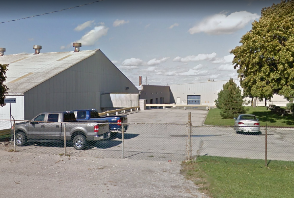 The site of a serious workplace accident at CGC Inc. on 3rd Line in Hagersville, Ont.