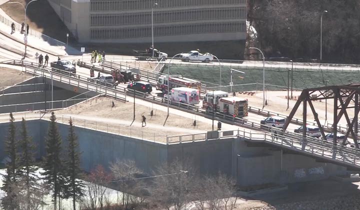 A Saskatoon man is facing impaired driving charges following a two-vehicle collision on the Traffic Bridge on April 8, 2019.