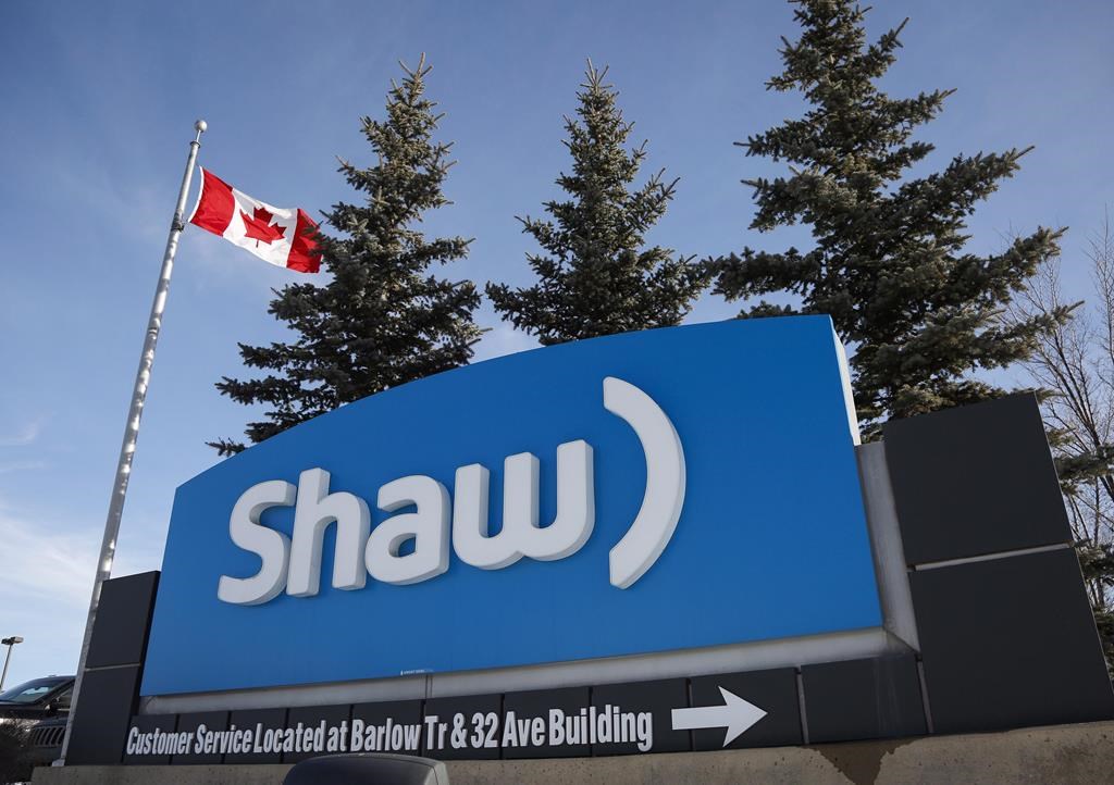 A Shaw Communications sign is shown at the company's headquarters in Calgary on Jan. 14, 2015.