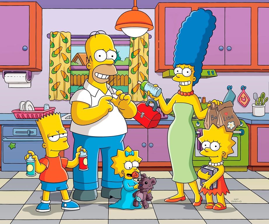 This image released by Fox shows animated characters, from left, Bart, Homer, Maggie, Marge and Lisa from "The Simpsons." THE CANADIAN PRESS/Fox via AP.