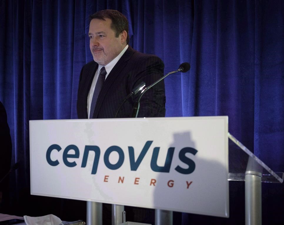 Cenovus president and CEO Alex Pourbaix prepares to address the company's annual meeting in Calgary, Wednesday, April 25, 2018.