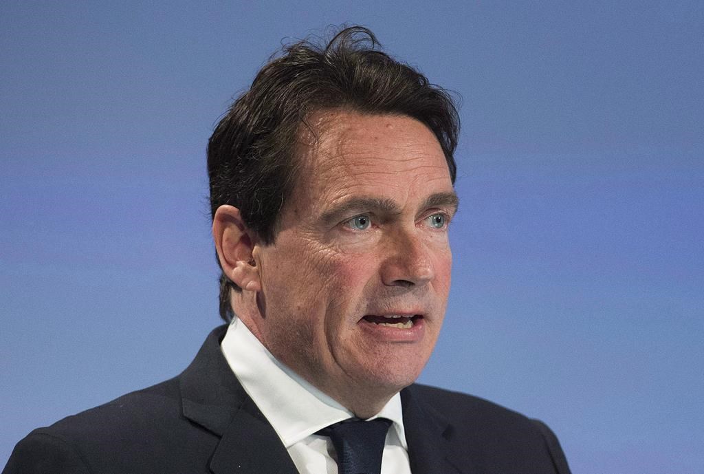 Quebecor President and CEO Pierre Karl Peladeau speaks at the company's annual general meeting in Montreal, Thursday, May 11, 2017.