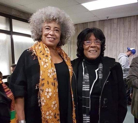 Joan Jones, right, and Angela Davis are shown in this undated handout photo.