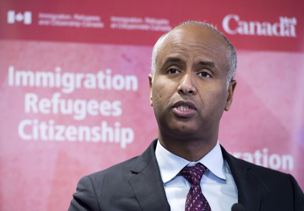 Minister of Immigration Ahmed Hussen makes an announcement of support for pre-arrival services at the YMCA in Toronto on Monday, January 14, 2019.