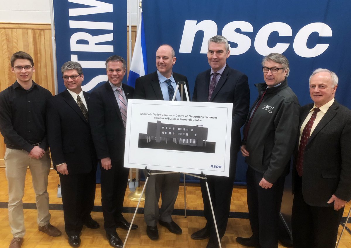 The construction of a new residence at the Strait Area Campus in Port Hawkesbury, a residence and business research centre at the Centre of Geographic Sciences – Annapolis Valley Campus in Lawrencetown, along with the addition of an IT Innovation Centre at the IT Campus in Halifax, was made Monday. 