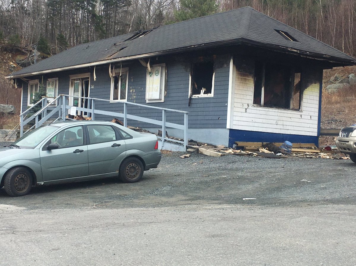 The Cannabis Lounge in Bedford was damaged in fire that was first reported at around 2:30 a.m., on April 19, 2019. The shell of the building is pictured on April 20, 2019. 