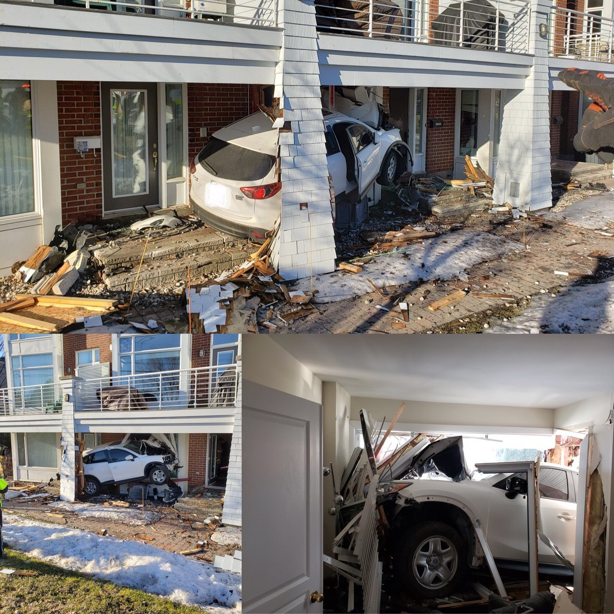 Ottawa fire services say a car has collided with a house in west Ottawa on Tuesday morning.