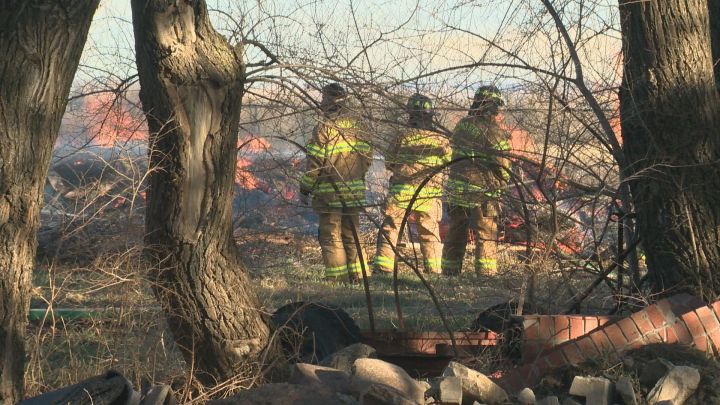 A spokesperson for Edmonton Fire Rescue Services told Global News that crews were called to a brush fire near Horse Hill School just before 6 p.m.
