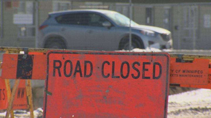 Southbound Empress overpass at Portage Avenue closed until