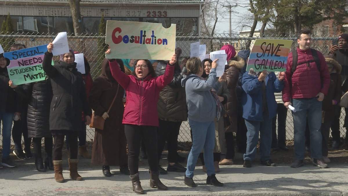 In this file photo, parents, staff and students protest plans to relocate the Galileo Adult Education Centre.