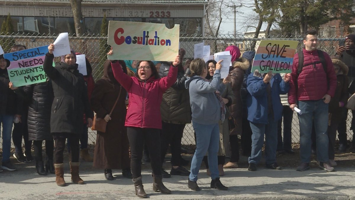 In this file photo, parents, staff and students protest plans to relocate the Galileo Adult Education Centre.