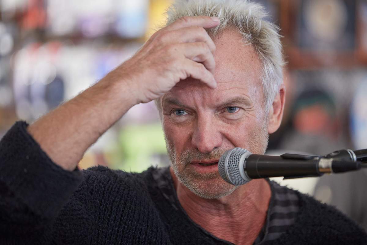 Sting participates in a Q&A and signing at Electric Fetus on Sept. 30, 2018 in Minneapolis, Minn.