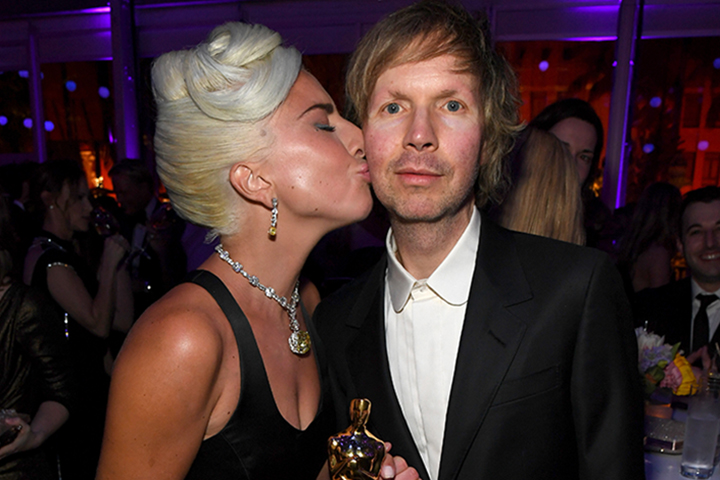 Lady Gaga and Beck attend the 2019 Vanity Fair Oscar Party hosted by Radhika Jones at Wallis Annenberg Center for the Performing Arts on Feb. 24, 2019 in Beverly Hills, Calif.