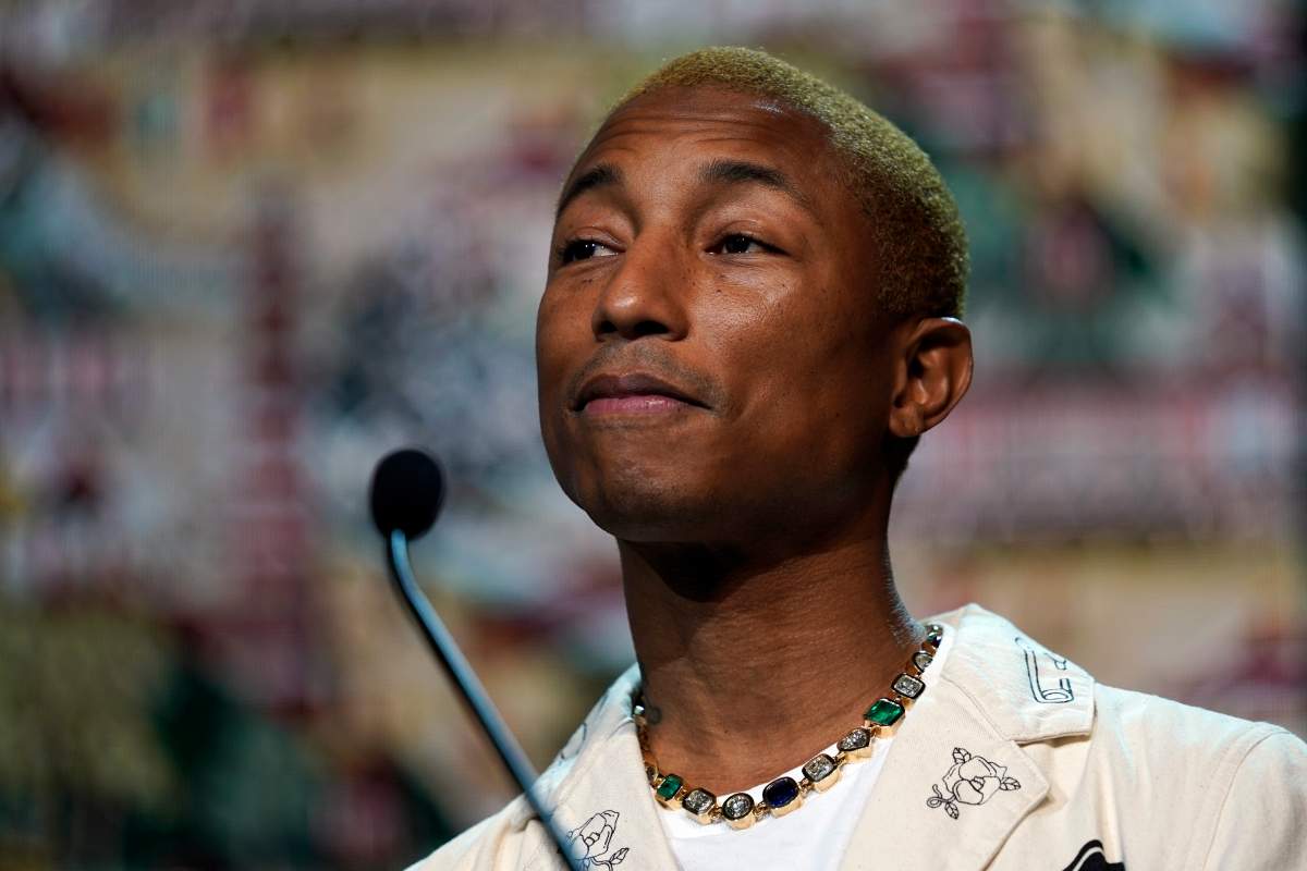 Pharrell Williams speaks during the amfAR at the Rosewood Hong Kong on March 25, 2019 in Hong Kong, China.