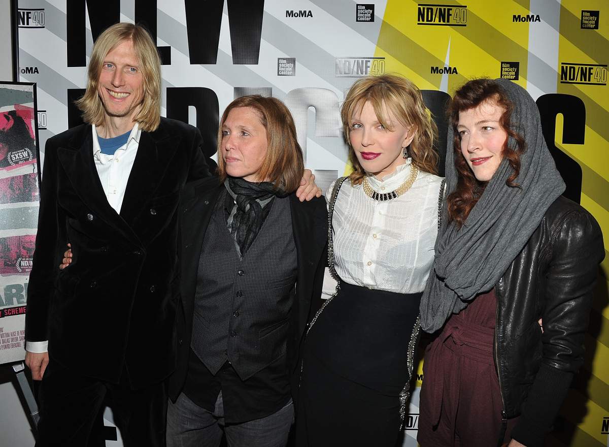 Eric Erlandson, Patty Schemel, Courtney Love and Melissa Auf der Maur of Hole attend the 2011 New Directors/New Films screening of Hit So Hard at The Museum of Modern Art on March 28, 2011 in New York City.