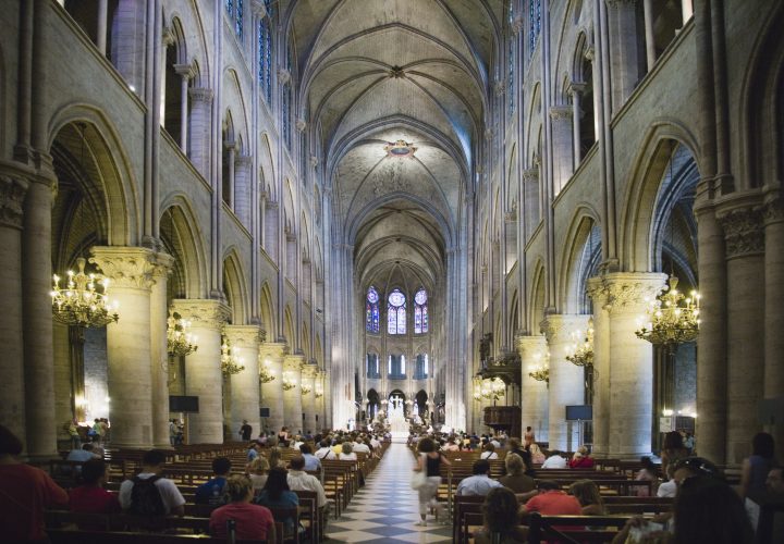 A 2006 file photo of people attending mass at Notre Dame.