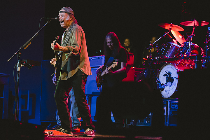 Neil Young & Crazy Horse perform live on stage for ATP Iceland Festival 2014 in Reykjavik, Iceland. 