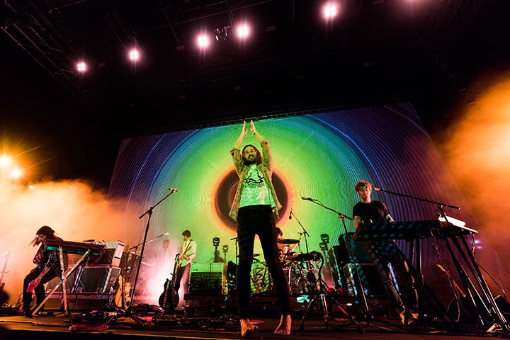 Kevin Parker of Tame Impala performs on stage at Los Angeles Sports Arena on Aug. 27, 2016 in Los Angeles, Calif.
