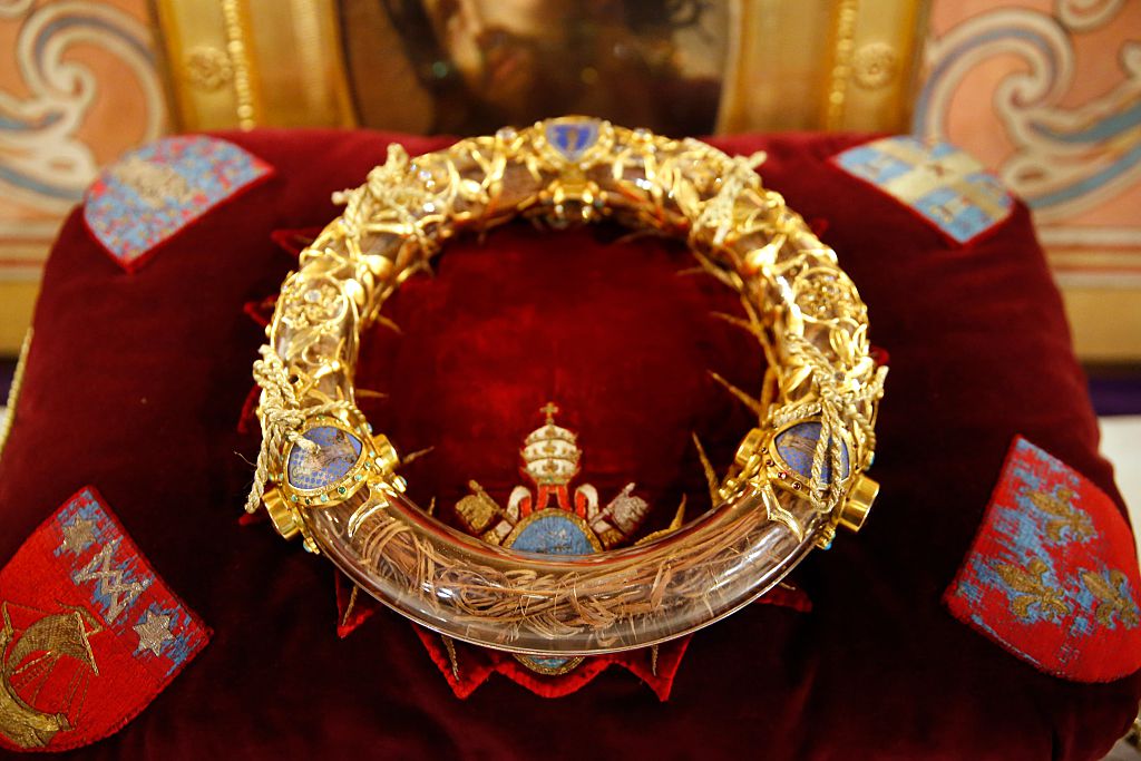 Notre-Dame de Paris cathedral. The holy crown of thorns worn by Jesus Christ during the Passion. (Photo by: Godong/UIG via Getty Images)