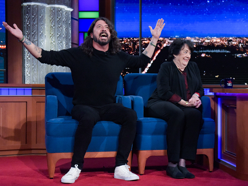 'The Late Show with Stephen Colbert' featuring guests Dave and Virginia Hanlon Grohl during April 26, 2017 show.