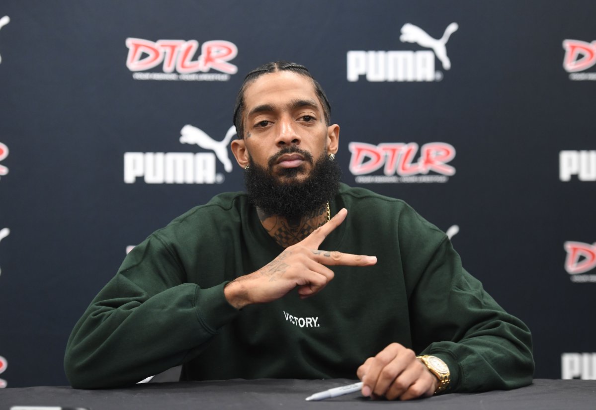 Rapper Nipsey Hussle attends his 'Victory Lap' CD signing at DTLR on Feb. 25, 2018, in Decatur, Georgia.  