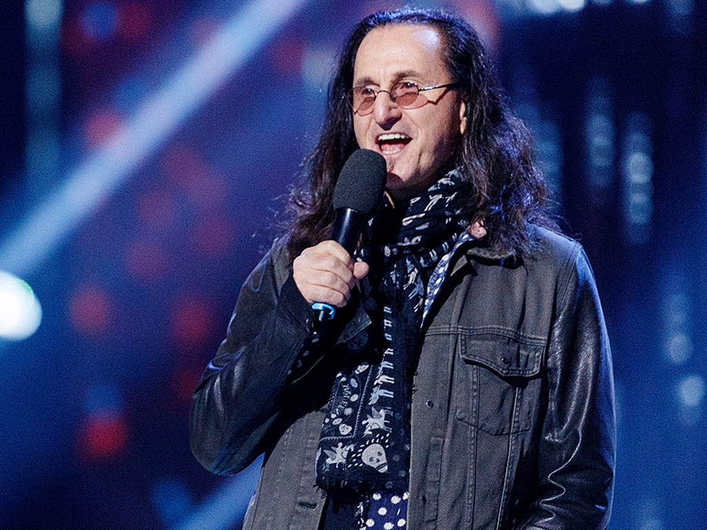 Geddy Lee speaks on stage during the 2018 Juno Awards at Rogers Arena on March 25, 2018 in Vancouver. 