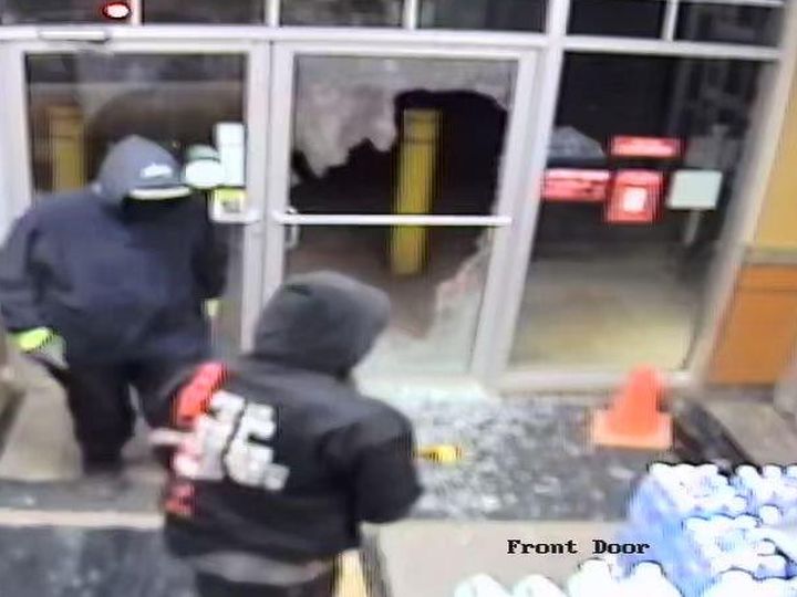 Grande Prairie RCMP released surveillance video images of two suspects on Thursday in connection with a smash and grab that saw an ATM get stolen from a local business earlier this week.