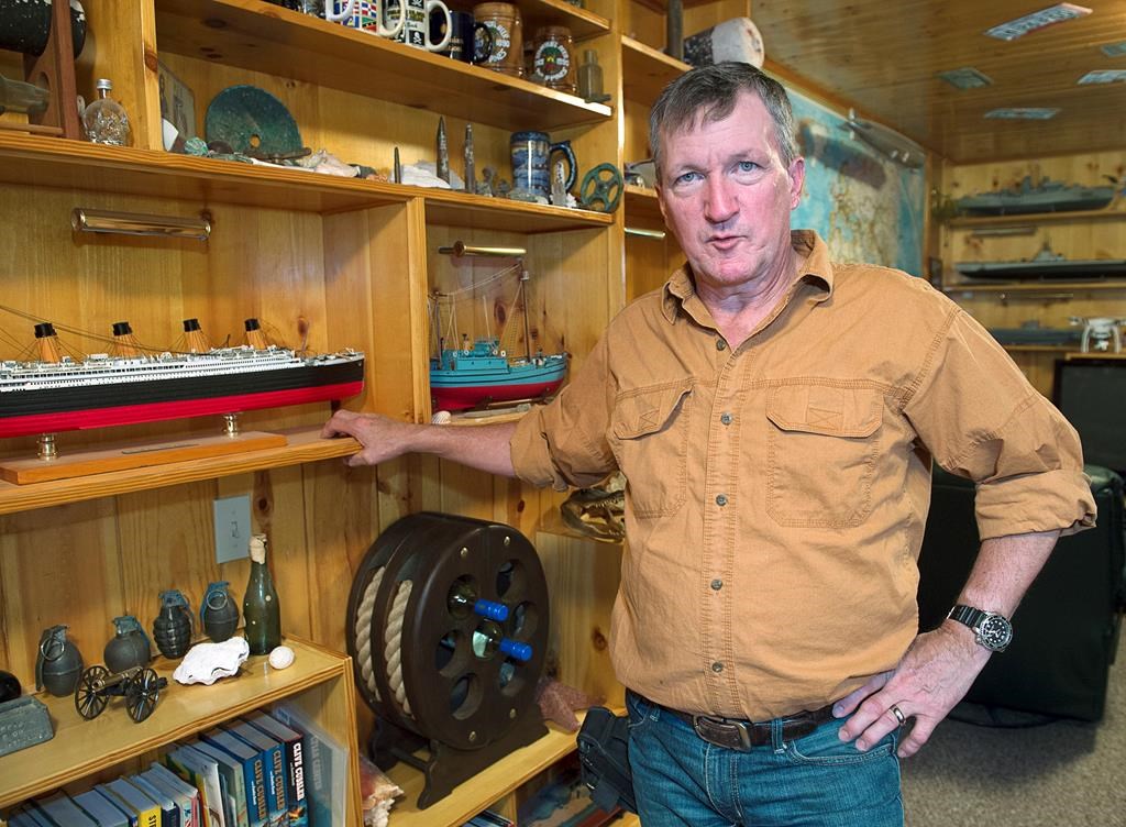 Duane Dauphinee, an underwater archaeologist and treasure salvager, reflects on the state of undersea treasure recovery at home in Williamswood, N.S. on Monday, April 1, 2019.