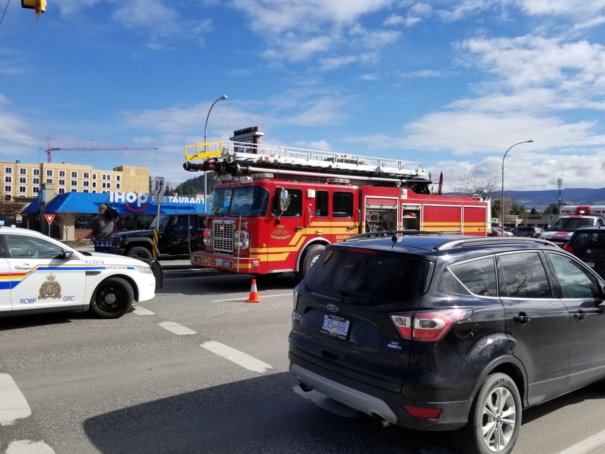 Firefighters and medics on scene at Harvey Avenue and Spall Road earlier Monday morning to help a driver who suffered a heart attack.