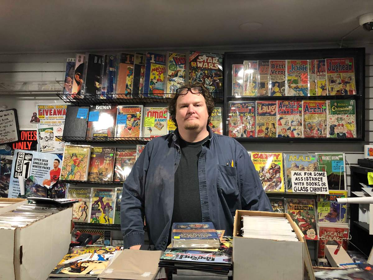 Christopher Runciman, manager for Heroes Comics