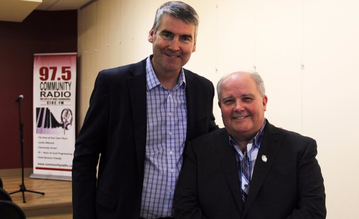 Nova Scotia Premier Stephen McNeil (left) and Michel Hindlet (right) are seen on March 31, 2017. 