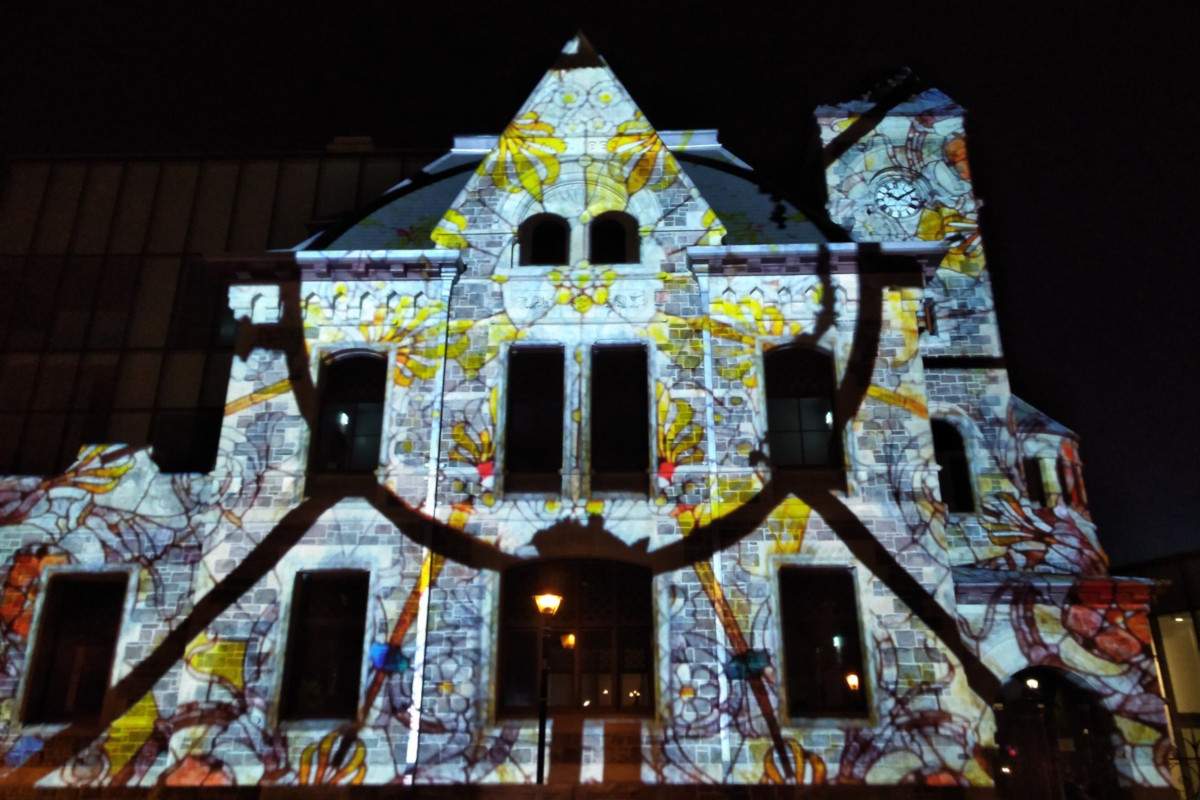 The light display at the Old Post Office in Galt.