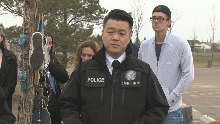 Cpl. Frank Jang of IHIT appeared at an Edmonton news conference on Thursday.