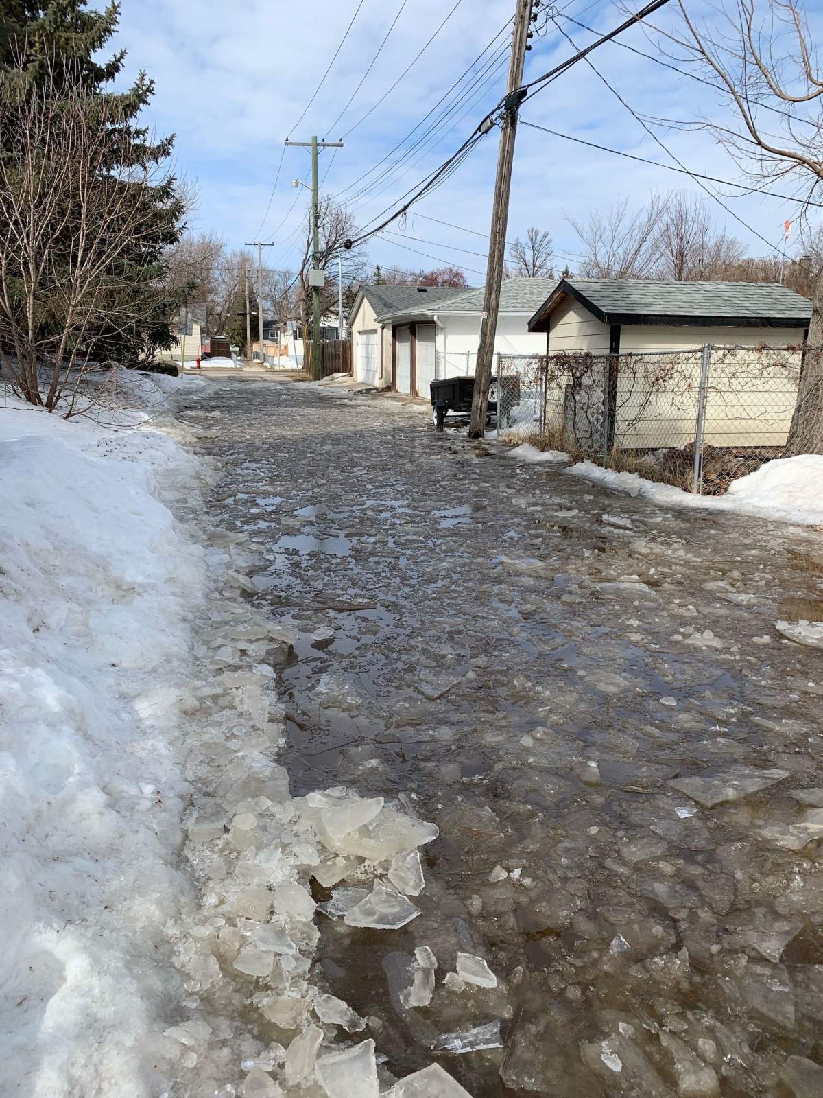 City crews arrived five days after being called to this back lane in St. James.