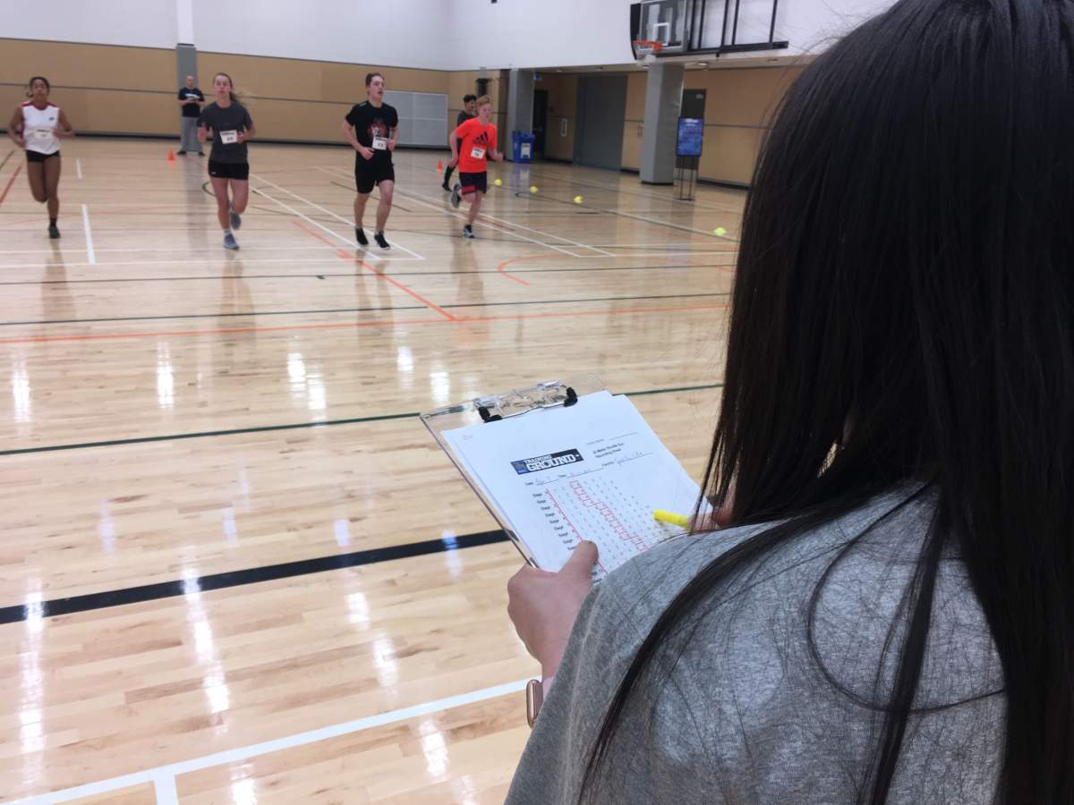 Athletes being evaluated at the 2019 RBC Training Ground in Winnipeg.