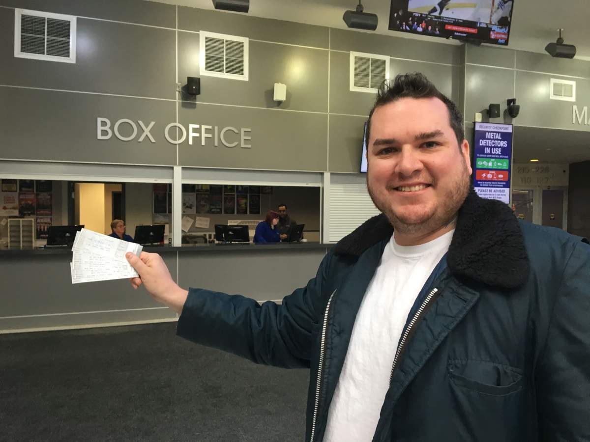Adrian Masse was first in line for playoff tickets at Bell MTS Place’s box office.