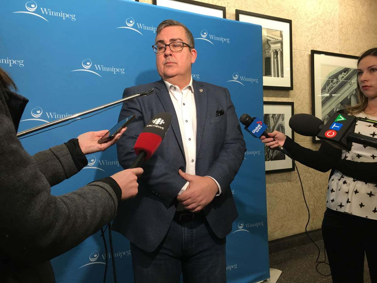 Michael Jack, Chief Corporate Services Officer for the City of Winnipeg, speaks to reporters on Friday, April 5, 2019.