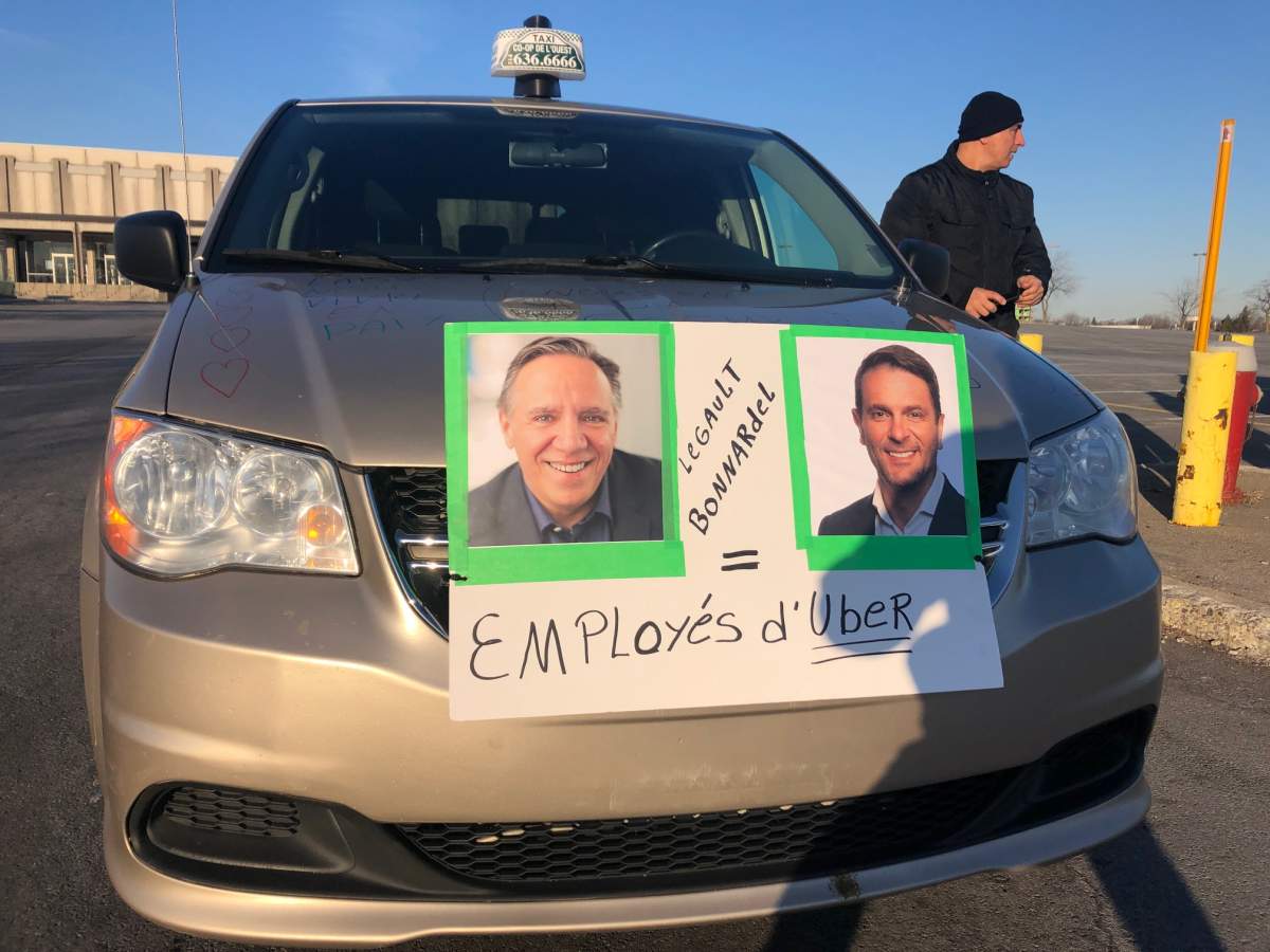 Taxi drivers are protesting in Montreal.