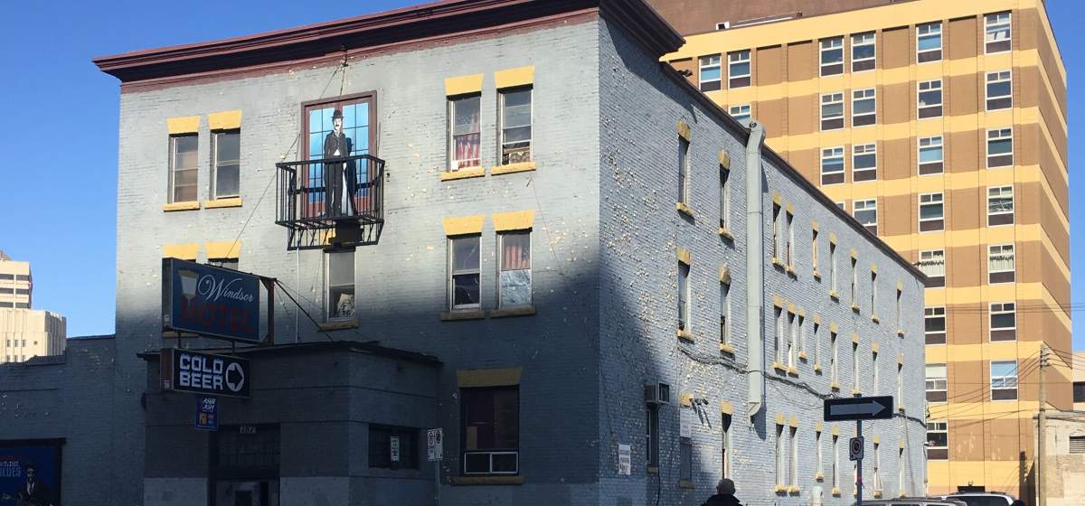 Winnipeg Police on scene outside of the Windsor Hotel.