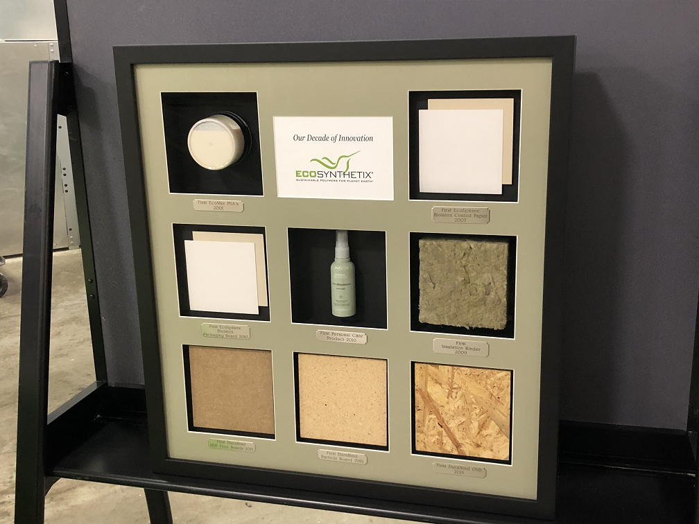 Ecosynthetix displays some of their products.