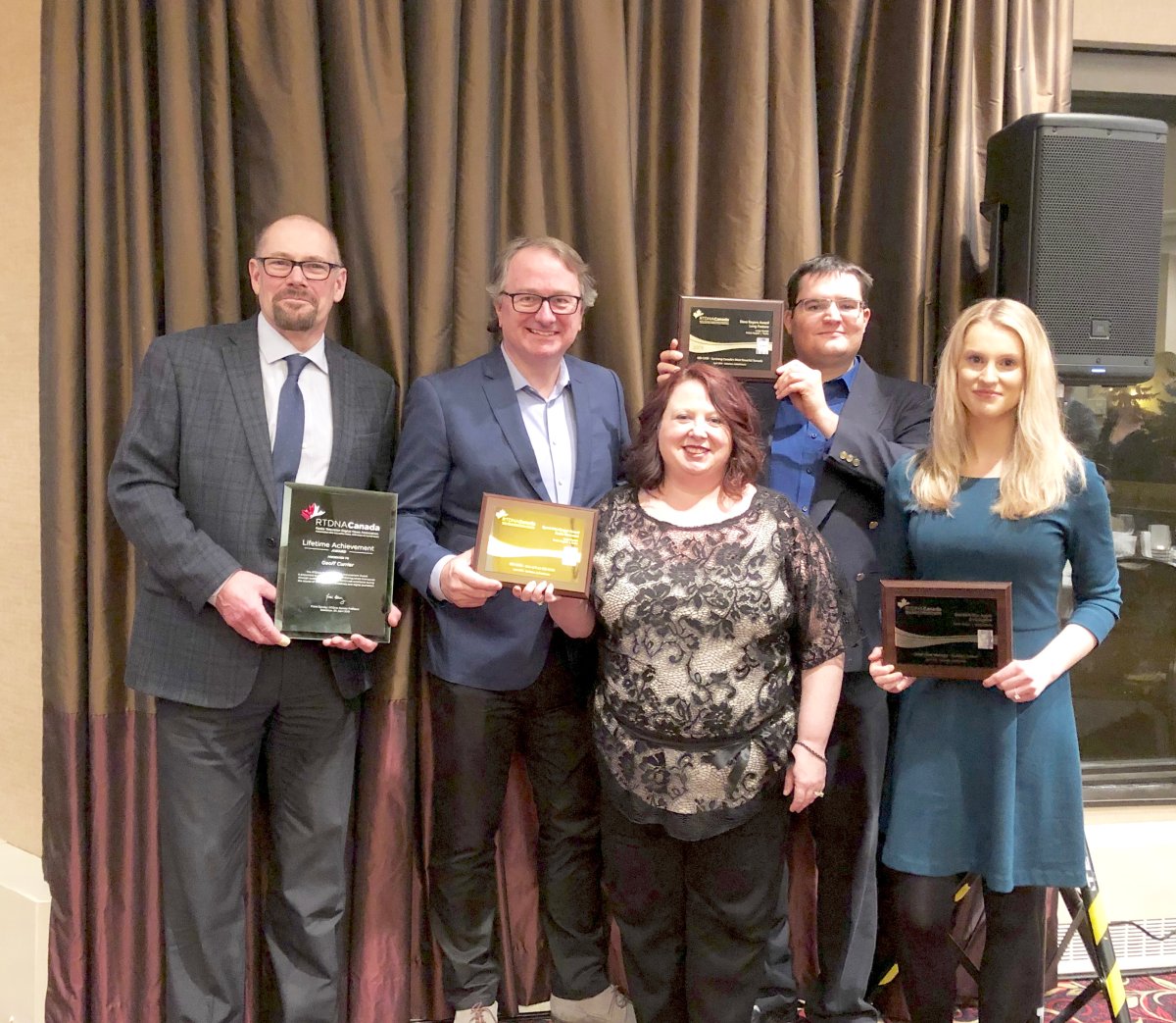 680 CJOB and Global News award winners at the 2019 RTDNA dinner in Saskatoon.