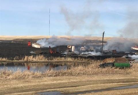 The grass fire occured northeast of Saskatoon on Friday afternoon.