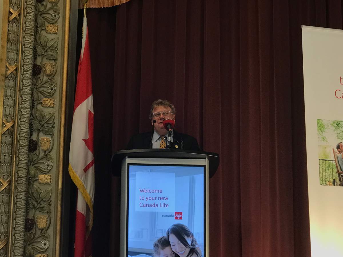 London Mayor Ed Holder spoke at the announcement on April 3, 2019.