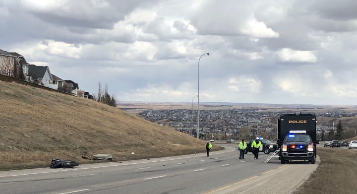 A motorcycle crash happened on Shaganappi Trail just south of Country Hills Blvd. N.W. on Wednesday.