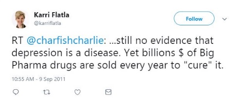 A tweet posted by Karri Flatla in 2011.