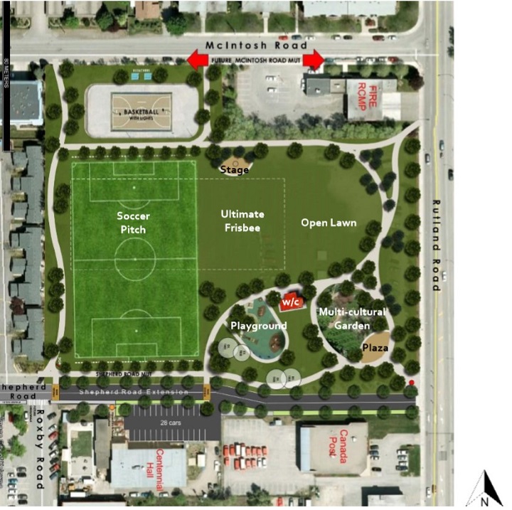 The city’s plan of Rutland Centennial Park.