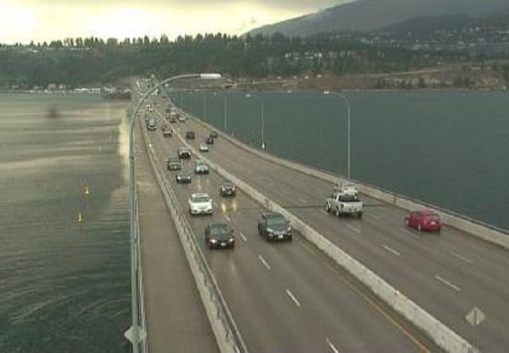 A view of the W.R. Bennett Bridge crossing Okanagan Lake. The City of Kelowna says its transportation master plan is under development and that public input is sought.